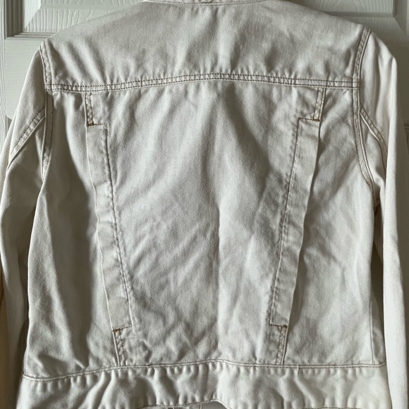 SMALL Cotton Free People Denim/Jean Jacket- White/eggshell Soft Fabric - Picture 2 of 7